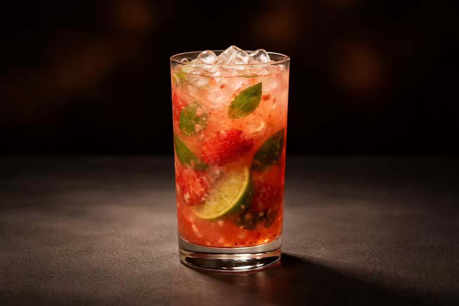 Strawberry and Basil Caipirinha